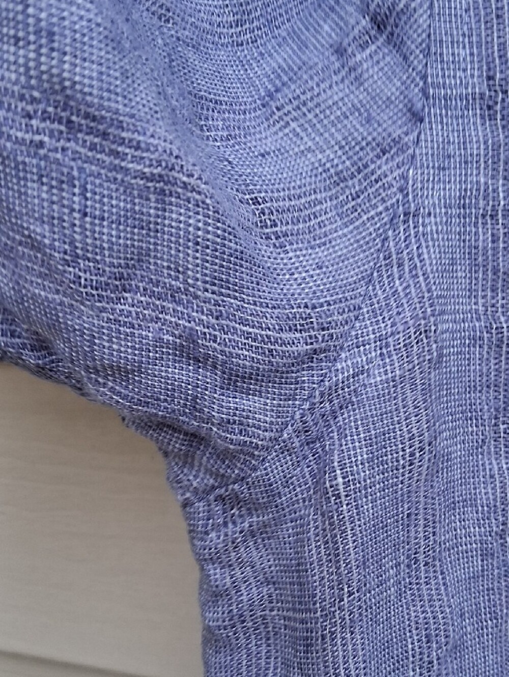 Flax Lavender/Purple Linen Button-Front Short Sleeve Top - Picture 3 of 11